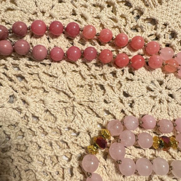 PINK OMBRE Handmade Semi Precious 8mm Gemstone 108 Bead Mala Necklace - Picture 6 of 14